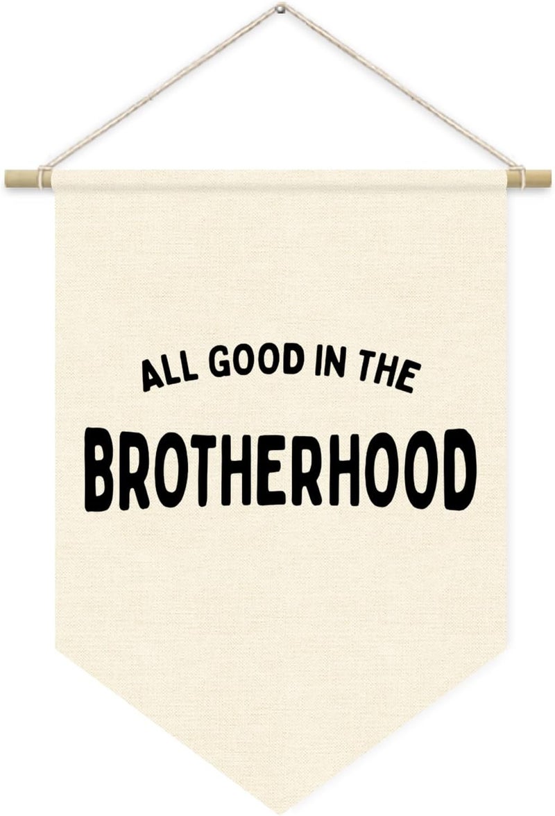 ETVISO Boy Nursery Decor, Playroom Wall Decor, Brotherhood Wall Hanging Pennant Flag Banner Decor for Nursery Classroom Playroom Kids Room, Playroom Essentials - Image 1